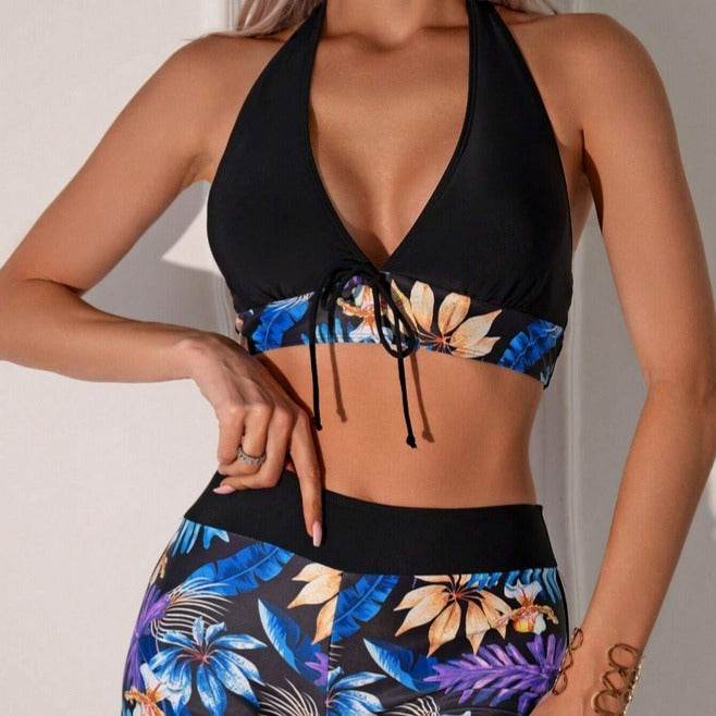 Woman's Boxer Printed Halter Bikini/2 Colors