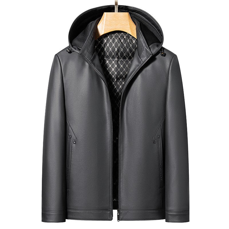 Men's Leather Down Jacket/2 Colors