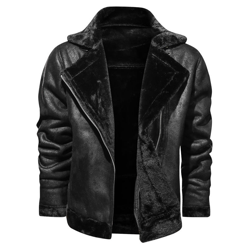 Men's Thick Fur Lapel Jacket/5 Colors