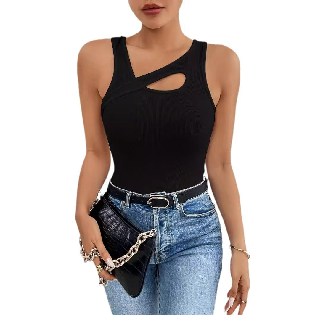 Women's Slim-fit Hollow Sleeveless Top