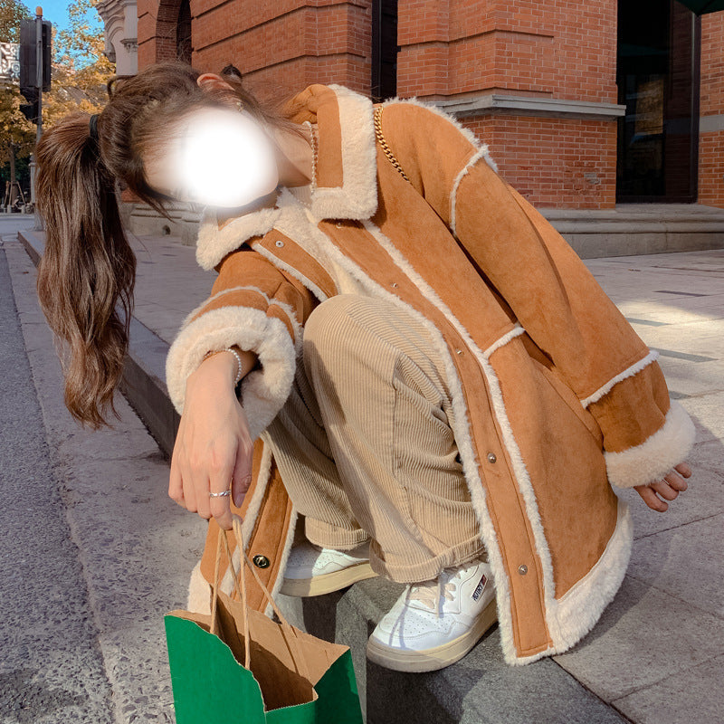 Woman's Cashmere Fur Collar Jacket