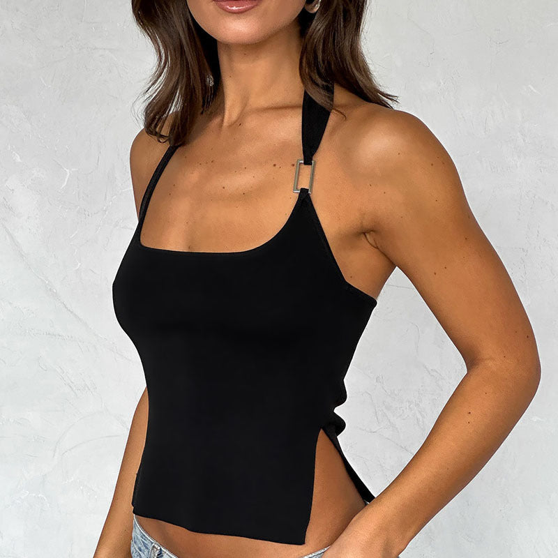 Woman's Side Opening Halter Sling Top/2 Colors