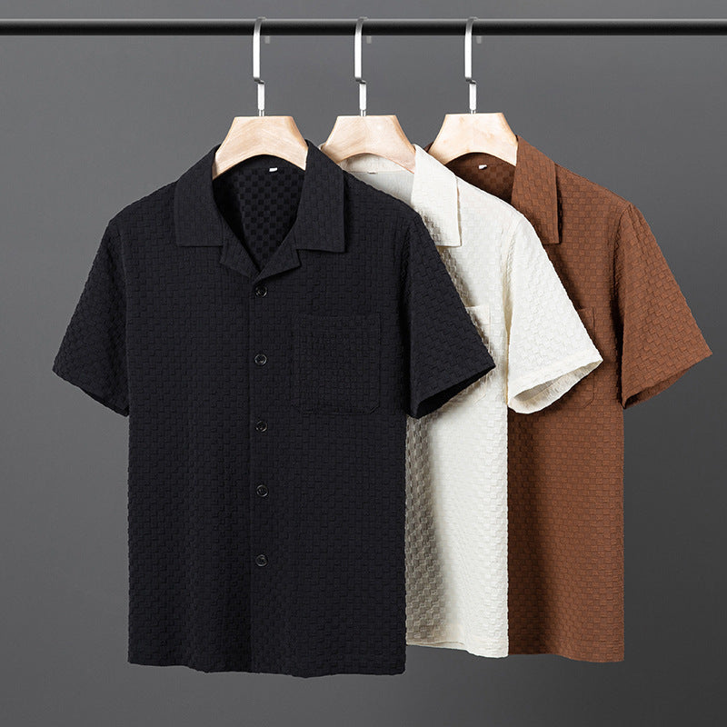 Men's Lapel Short Sleeve Two-piece Set