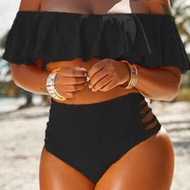 Woman's Off-shoulder Ruffled Bikini