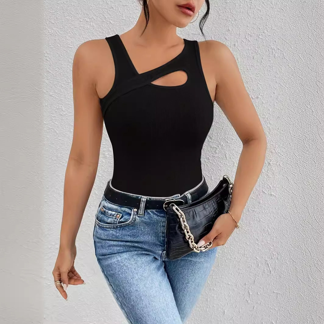 Women's Slim-fit Hollow Sleeveless Top