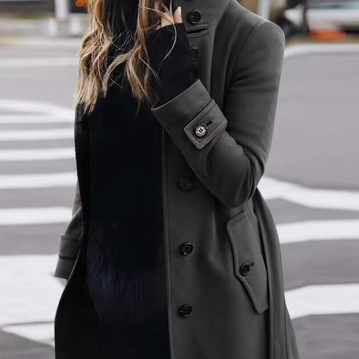 Women's Slim-fit Woolen Coat/4 Colors