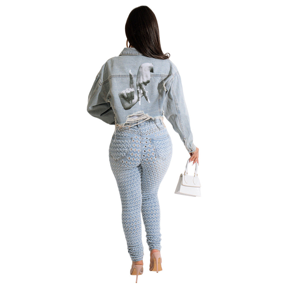 Woman's Denim Back Patch Coat/4 Patch Choices