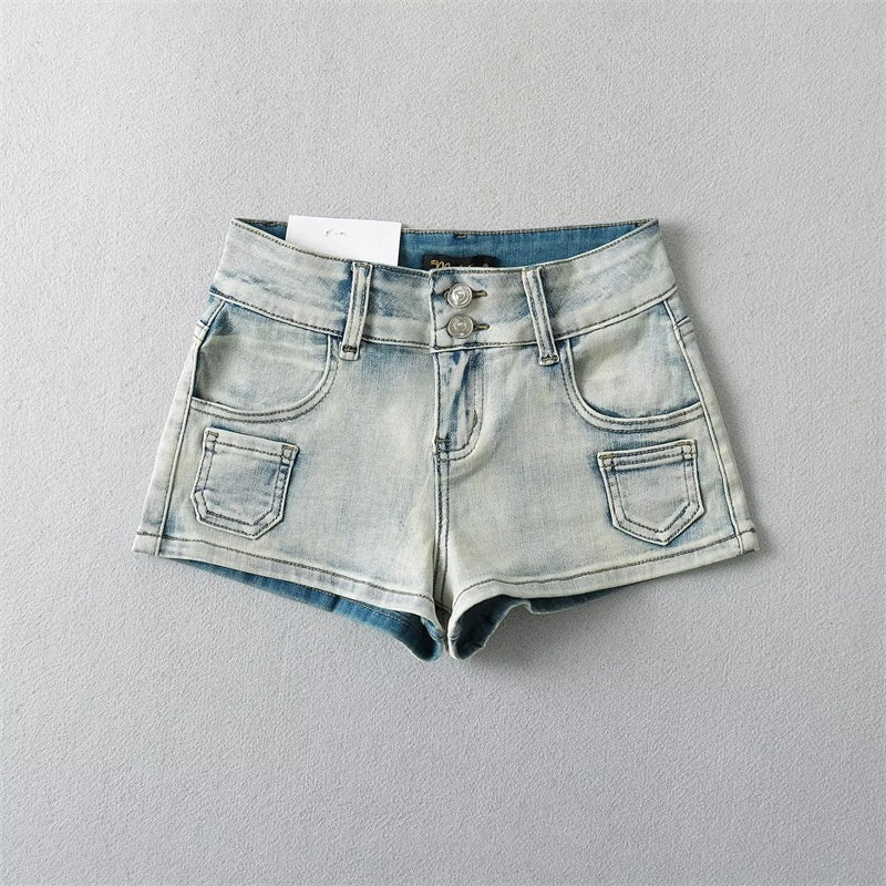 Woman's Low Waist Denim Short Shorts