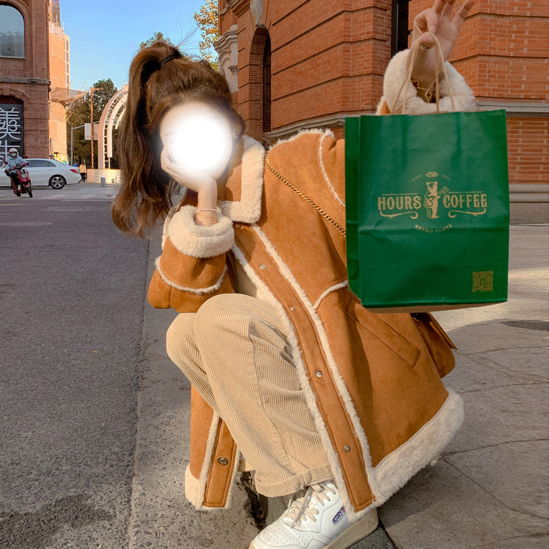 Woman's Cashmere Fur Collar Jacket