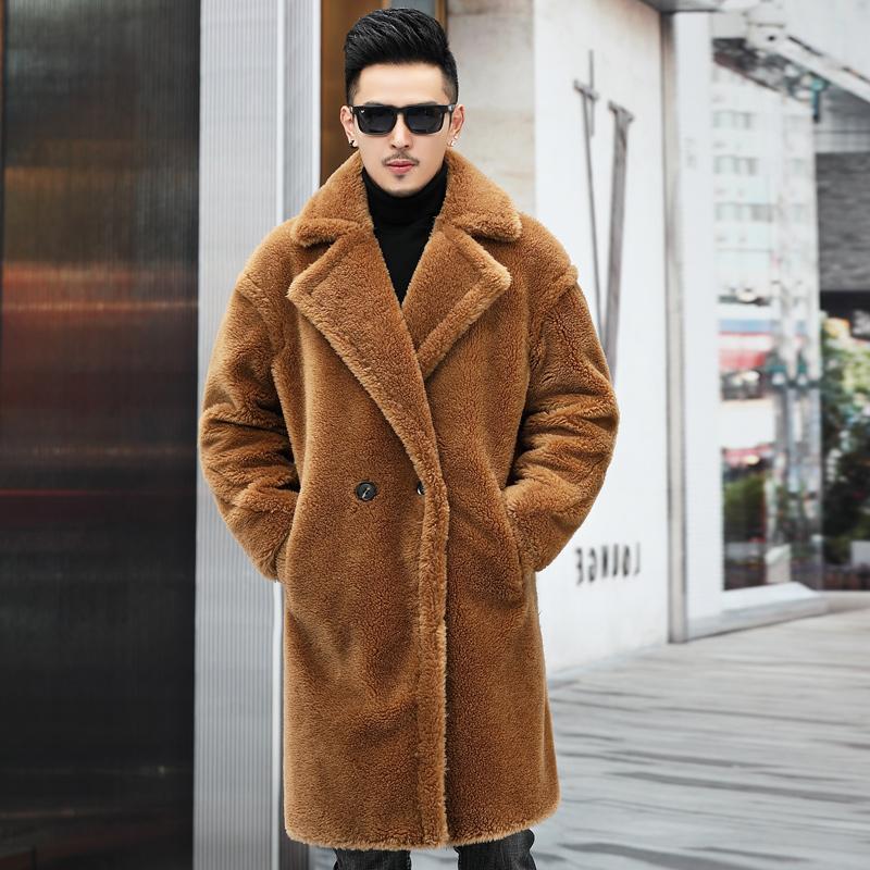 Men's Thick Cashmere Long Fur Coat/2 Colors