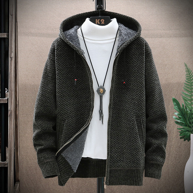 Men's Zip Up Hooded Sweater/5 Colors