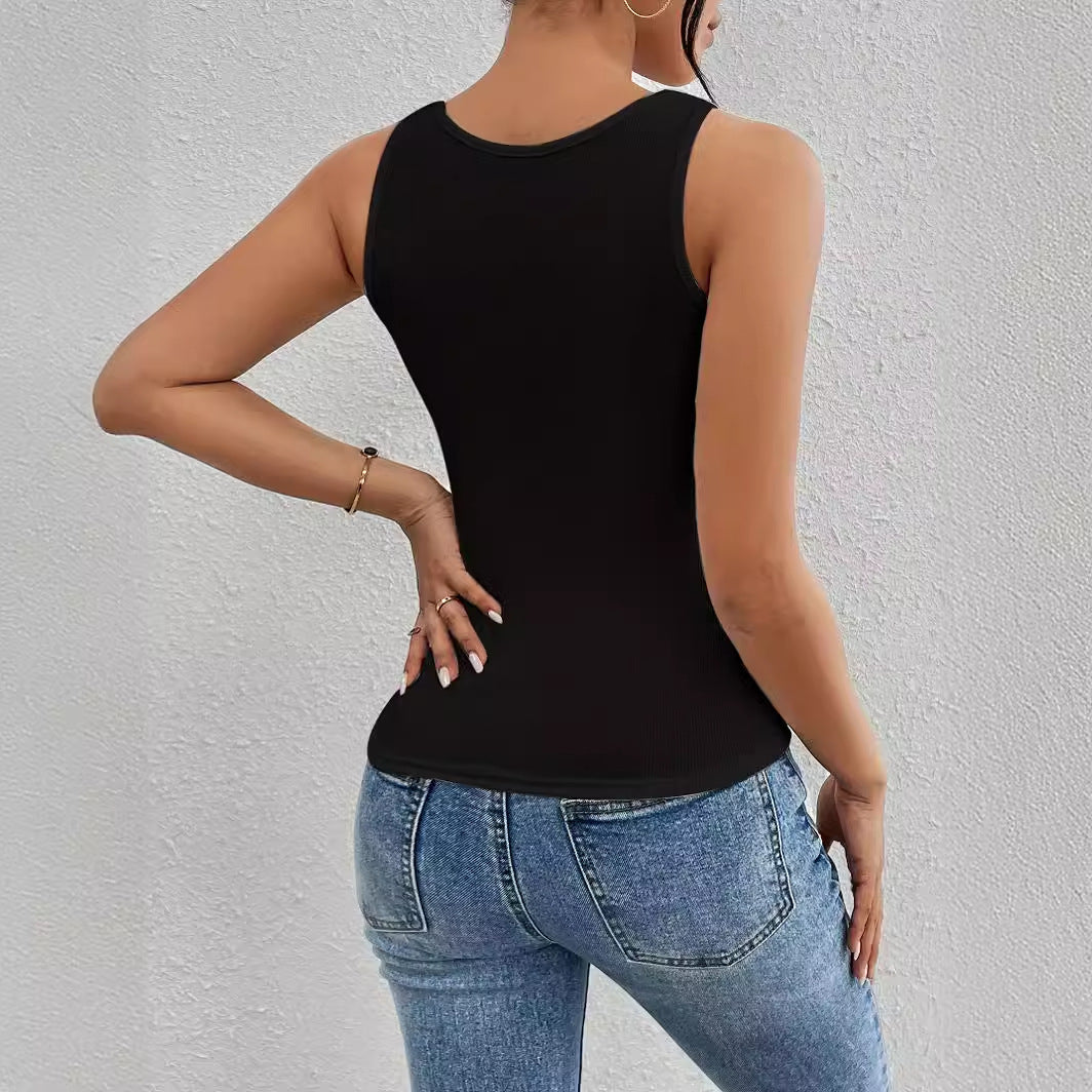 Women's Slim-fit Hollow Sleeveless Top