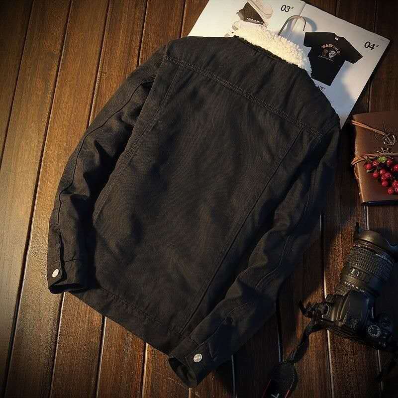 Men's Fleece-lined Denim Coat\3 Colors