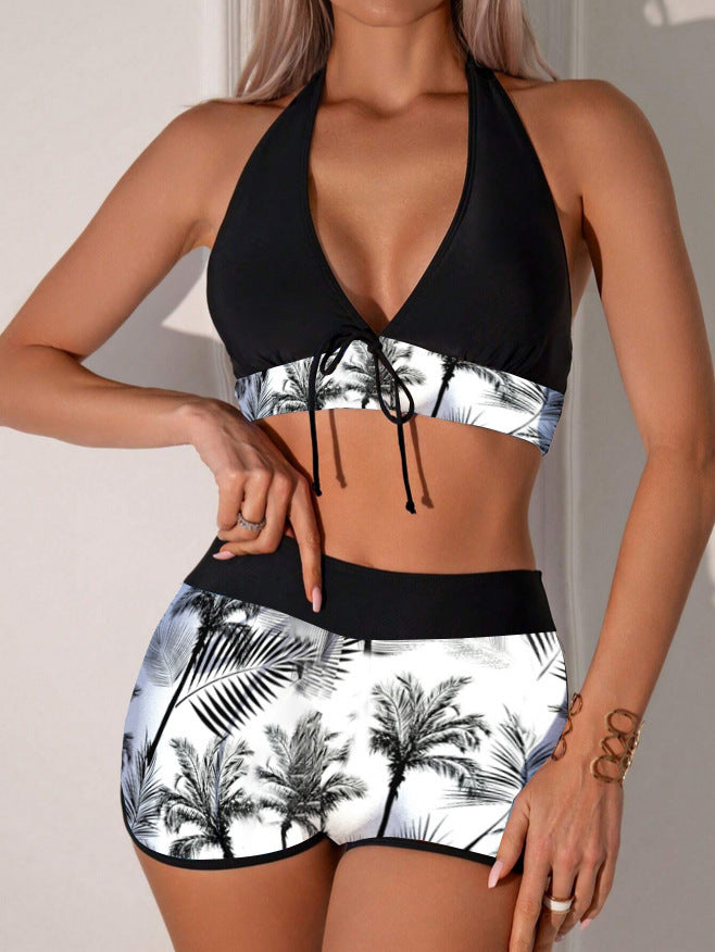 Woman's Boxer Printed Halter Bikini/2 Colors