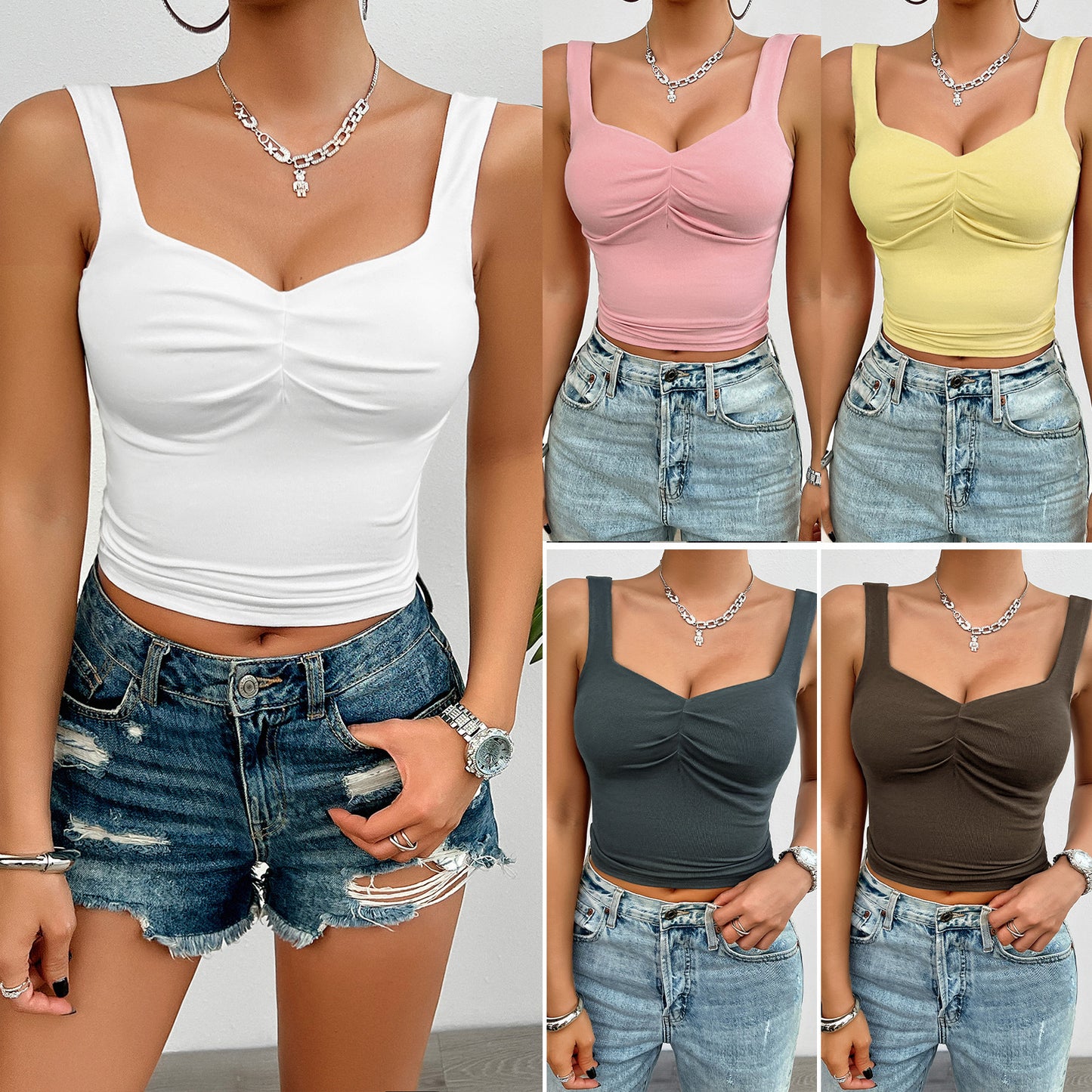 Women's Slim-fit Twist Strap Top/5 Colors