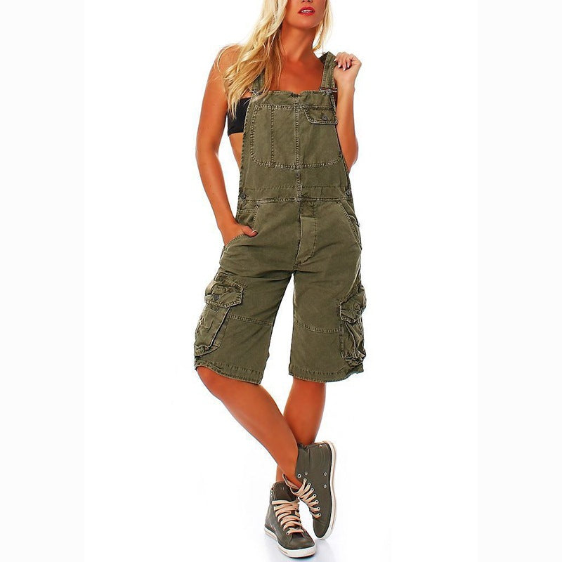 Women's Overall Denim Shorts/2 Colors