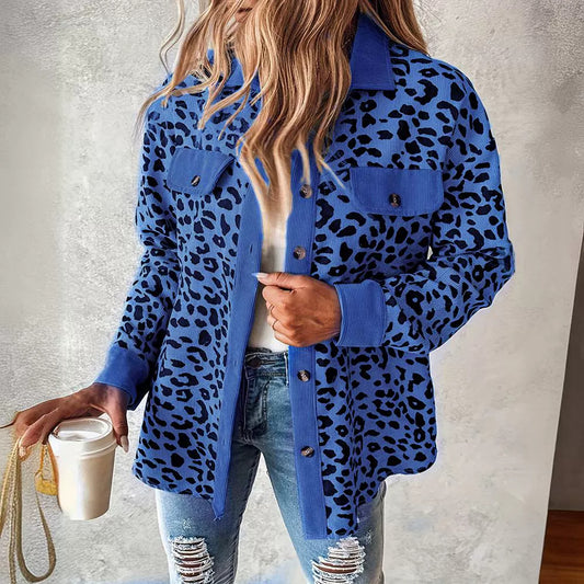 Women's Leopard Print Long-sleeved Jacket