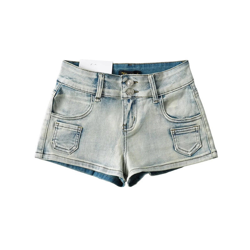 Woman's Low Waist Denim Short Shorts