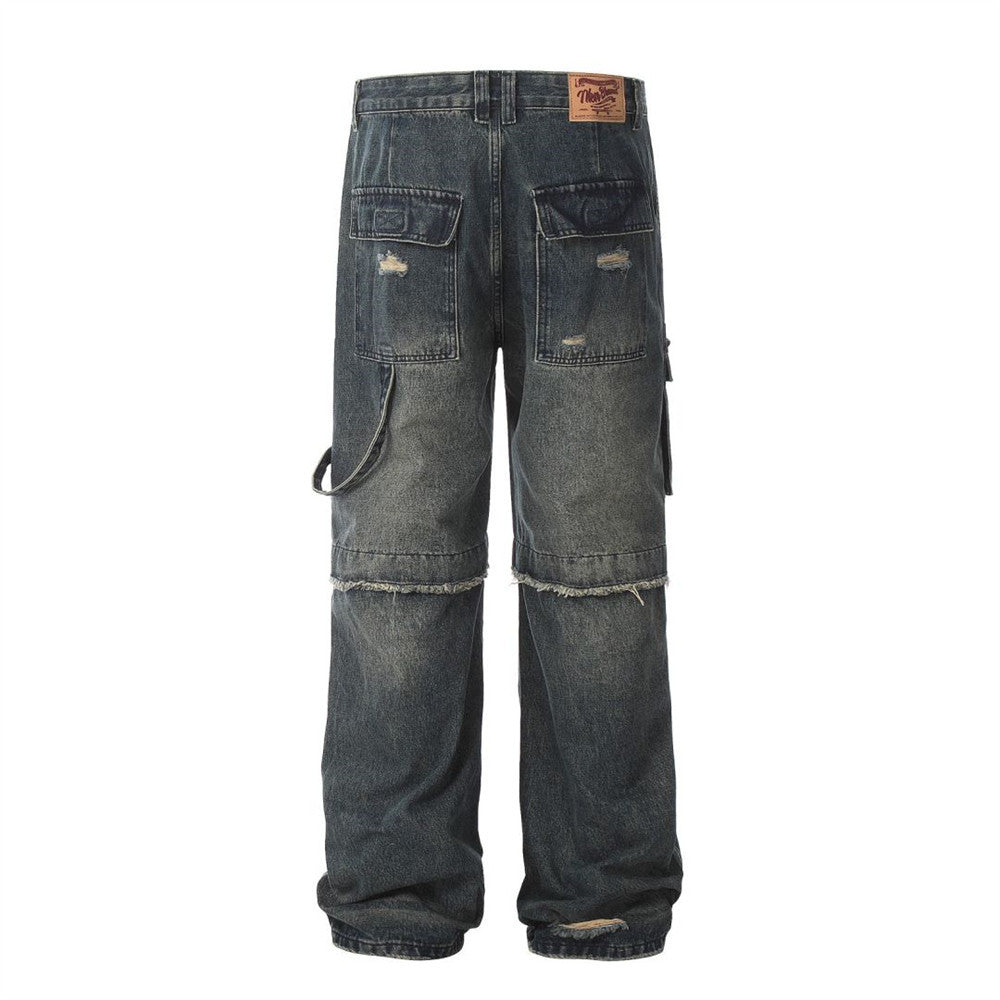 Men's Ripped Cargo Jeans