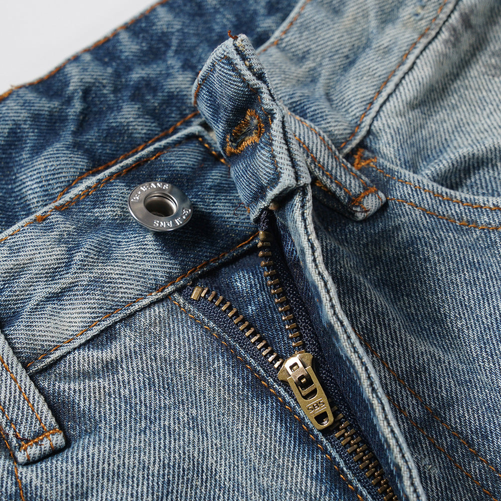 Men's Wide Leg Printed Jeans