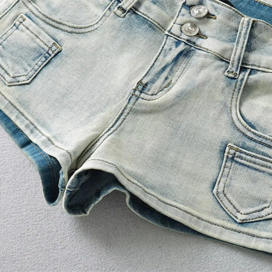 Woman's Low Waist Denim Short Shorts