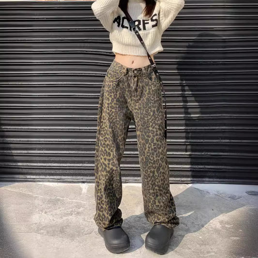 Woman's Leopard Print Loose Casual Wide-leg Pants