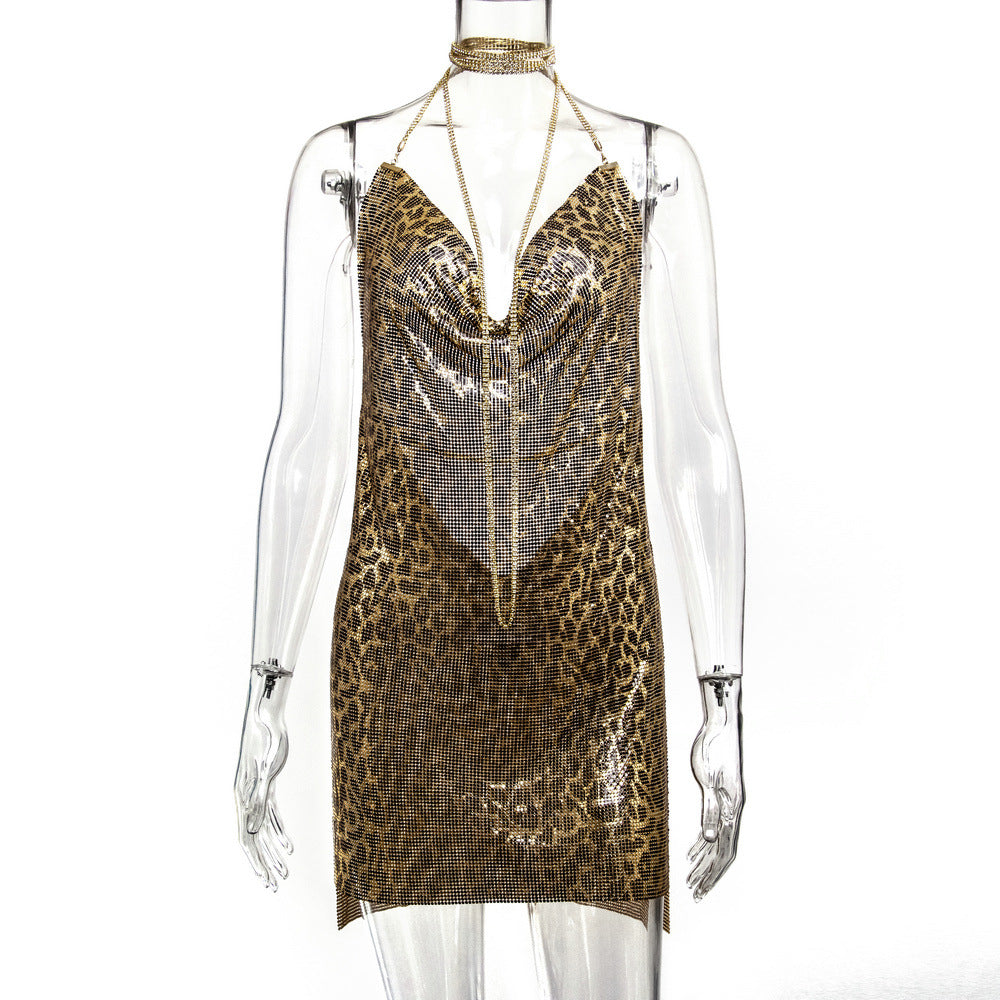 Woman's Metal Sequins Rhinestone Dress/15 Colors