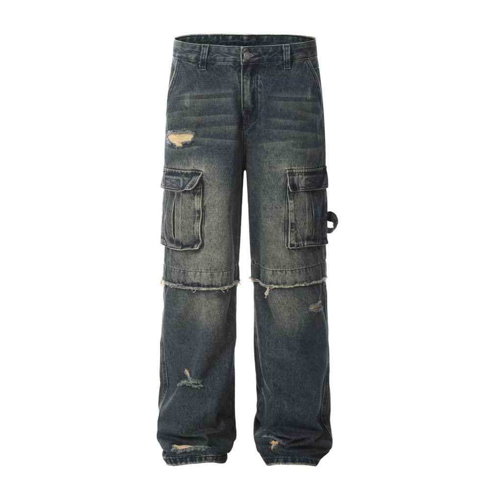 Men's Ripped Cargo Jeans