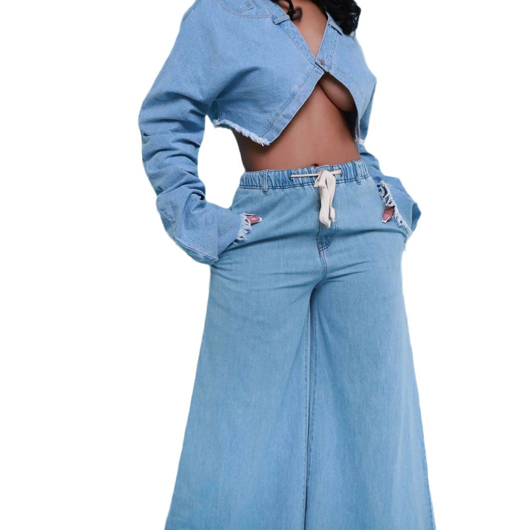 Woman's Loose Denim 2 Peice Set