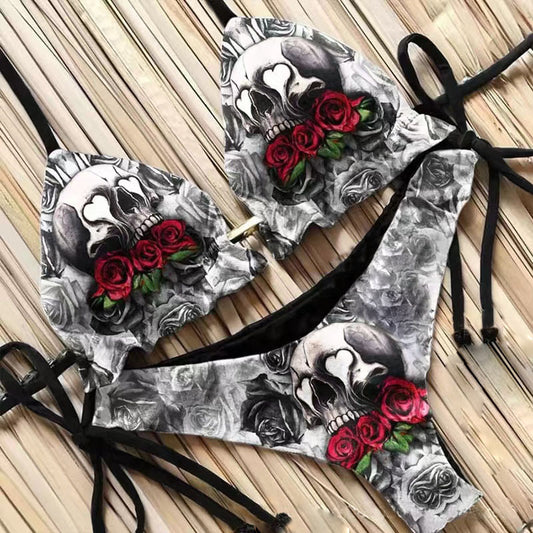 Women's Skull Print Bikini/2 Colors