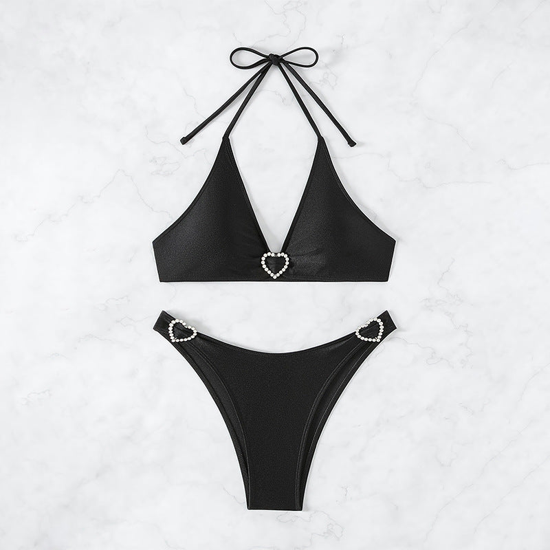 Women's V-neck With Heart Bikini