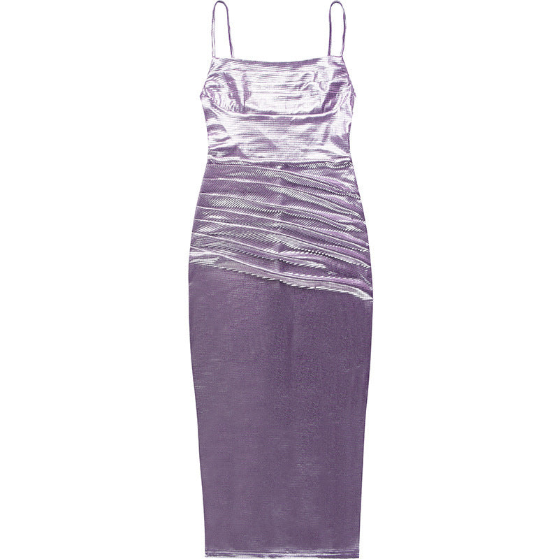 Women's Knitted Pleated Suspender Dress