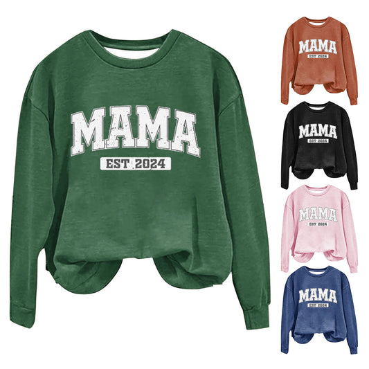 Women's 3D Printed Letter Pullover Sweater/4 Colors