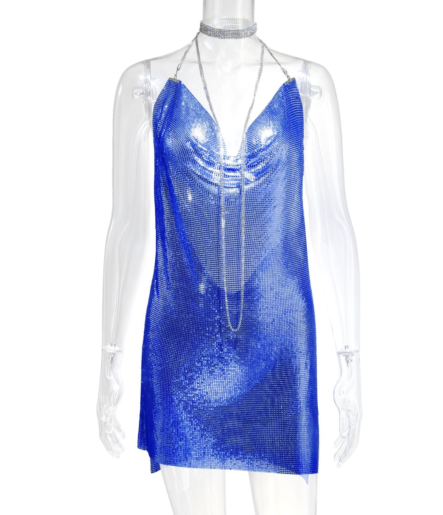 Woman's Metal Sequins Rhinestone Dress/15 Colors