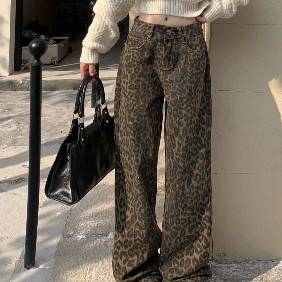Woman's Leopard Print Loose Casual Wide-leg Pants