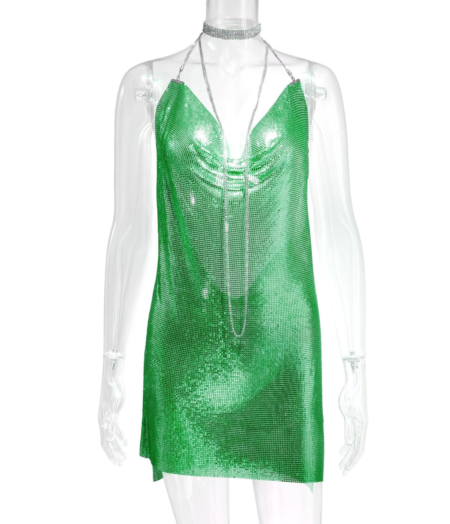 Woman's Metal Sequins Rhinestone Dress/15 Colors