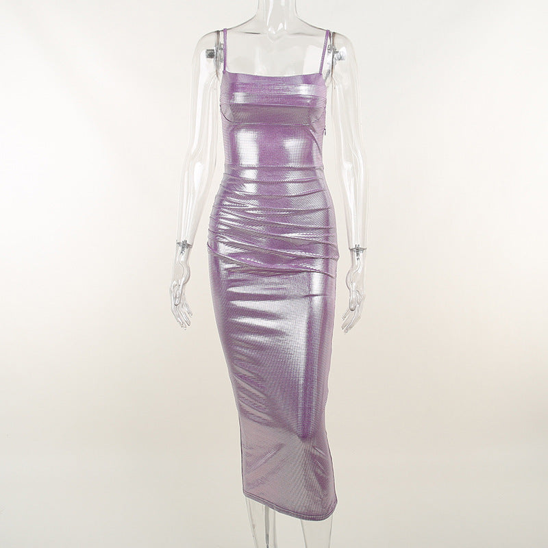 Women's Knitted Pleated Suspender Dress