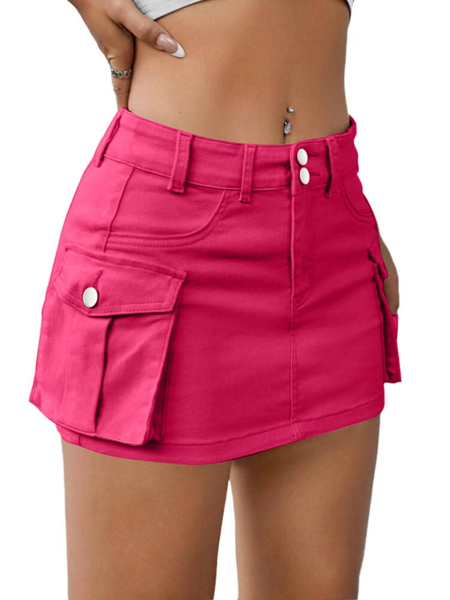 Woman's Short Button Skirt/12 Colors