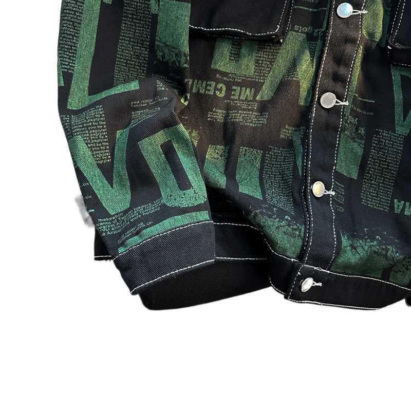 Men's Idle Style Printed Lettering Jacket