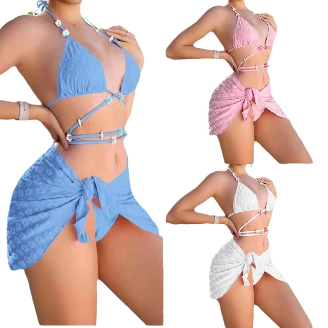 Woman's Three-piece Set Strap Split Swimsuit