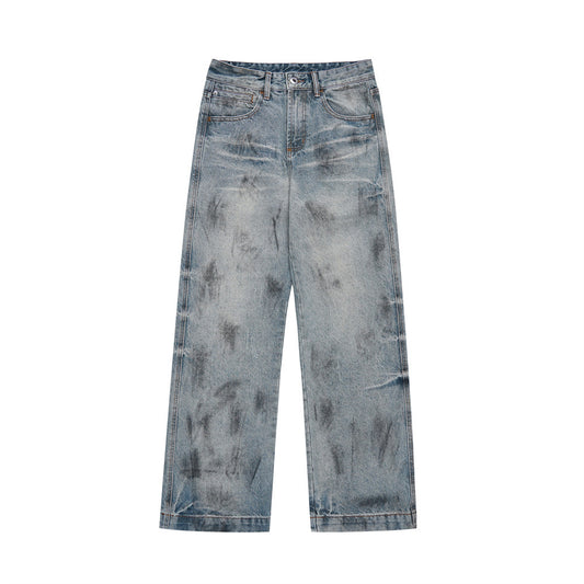 Men's Wide Leg Printed Jeans