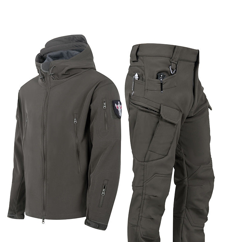 Men's Shark Skin Shell Fleece-lined Waterproof Tactical Suit/9 Options