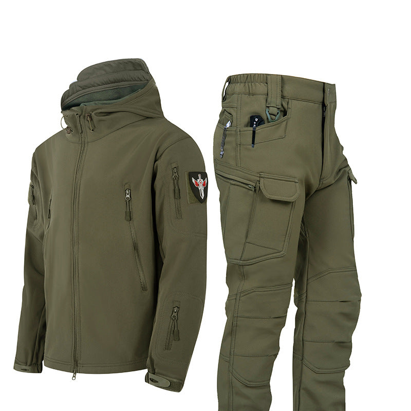 Men's Shark Skin Shell Fleece-lined Waterproof Tactical Suit/9 Options