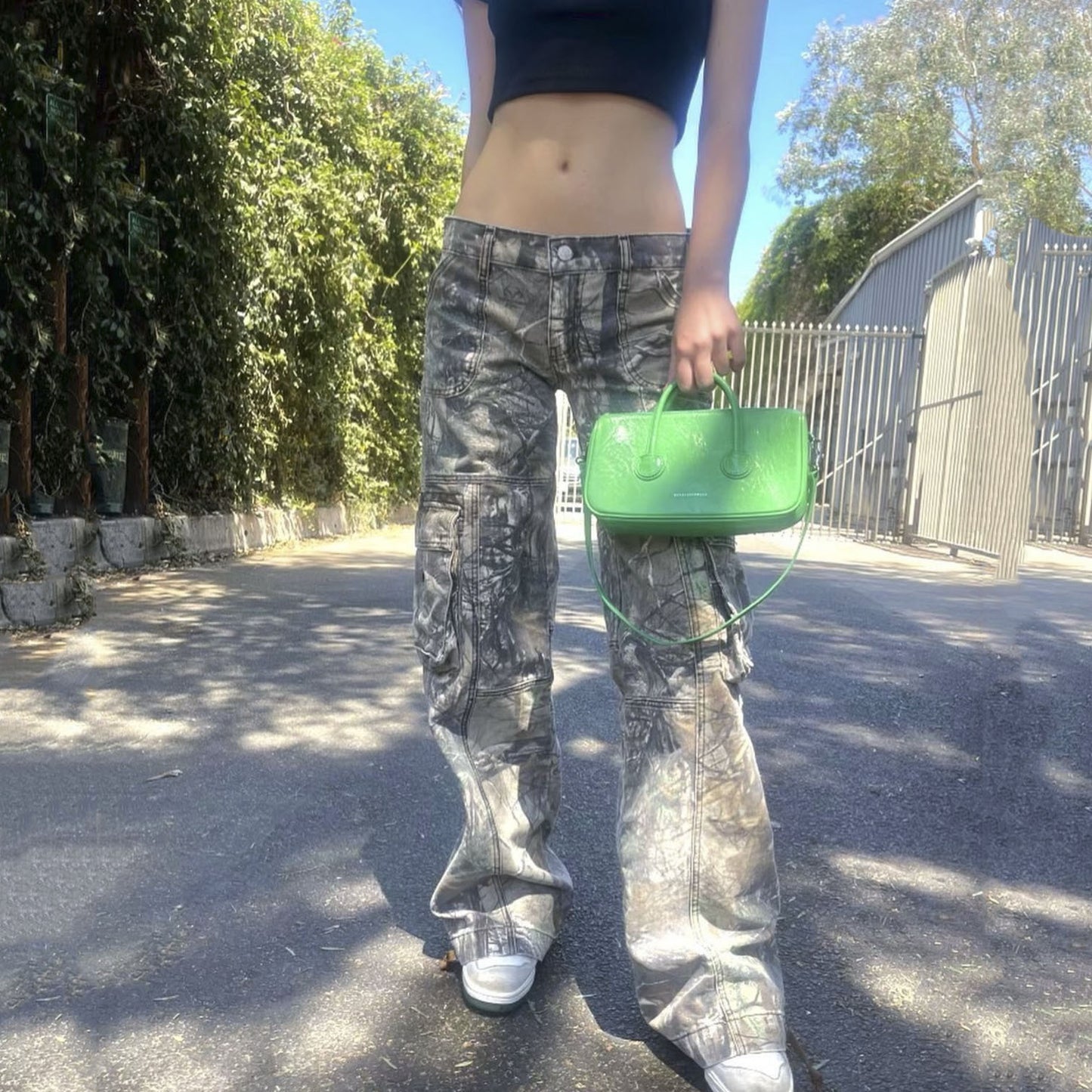 Woman's Camouflage Wide Bottom Cargo Pants