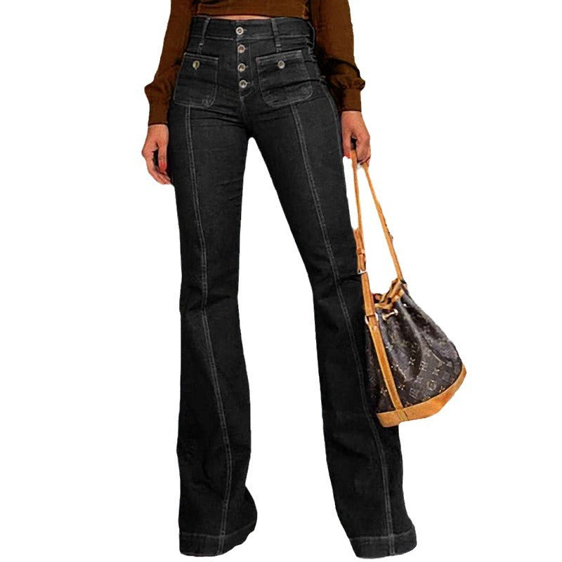 Woman's Denim Slim Fit Bell-Bottom Jeans