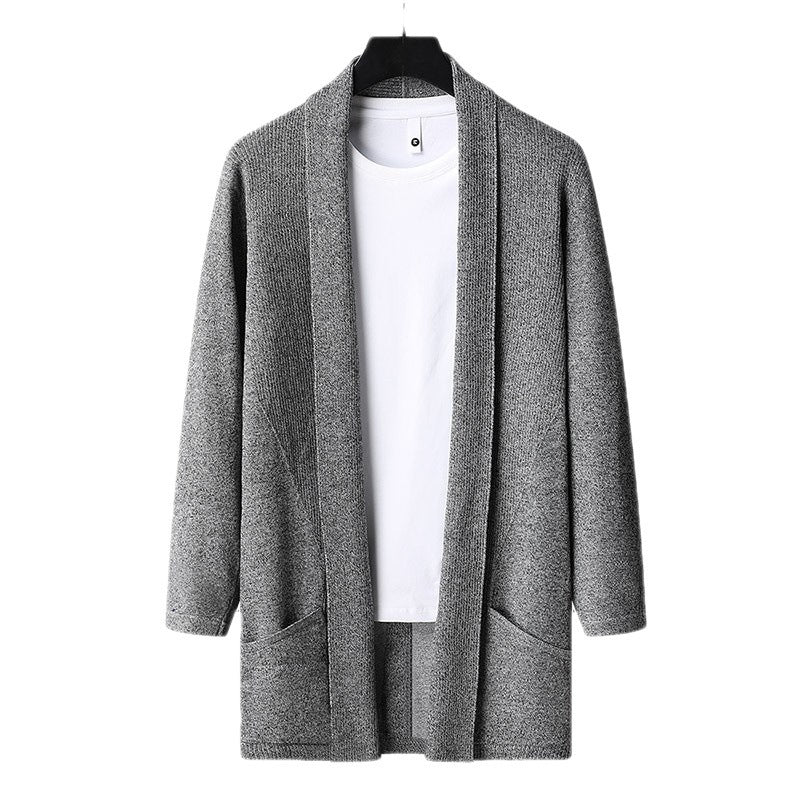 Men's Embedded Long Cardigan Sweater/5 Colors