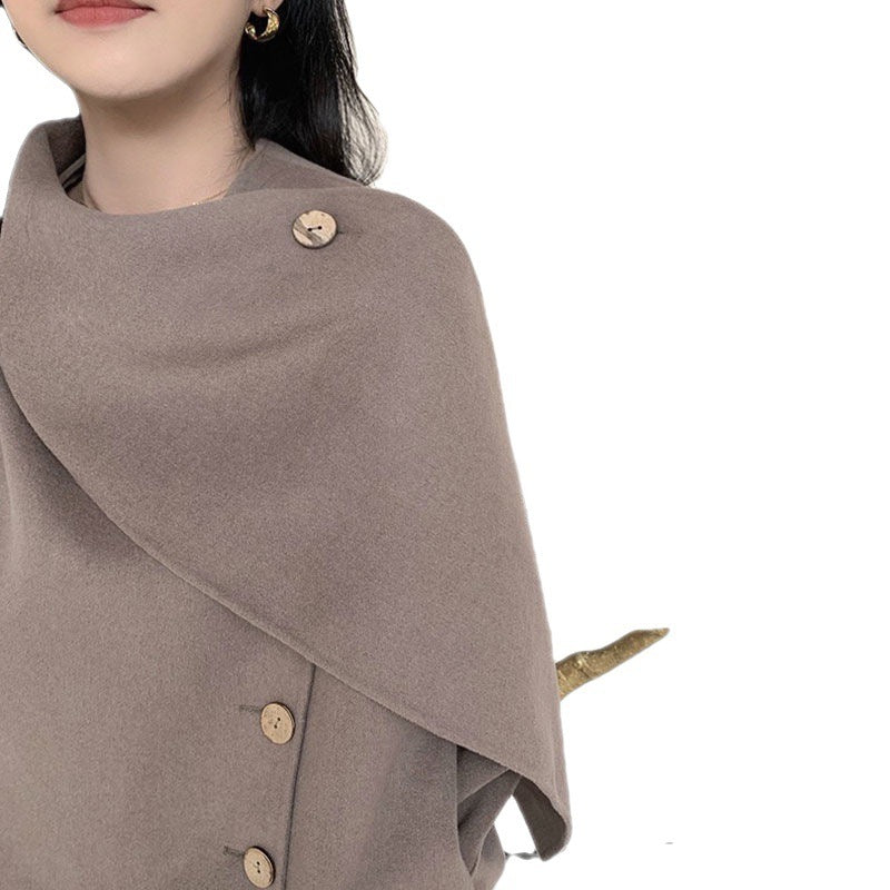 Women's Design Scarf Wool Coat