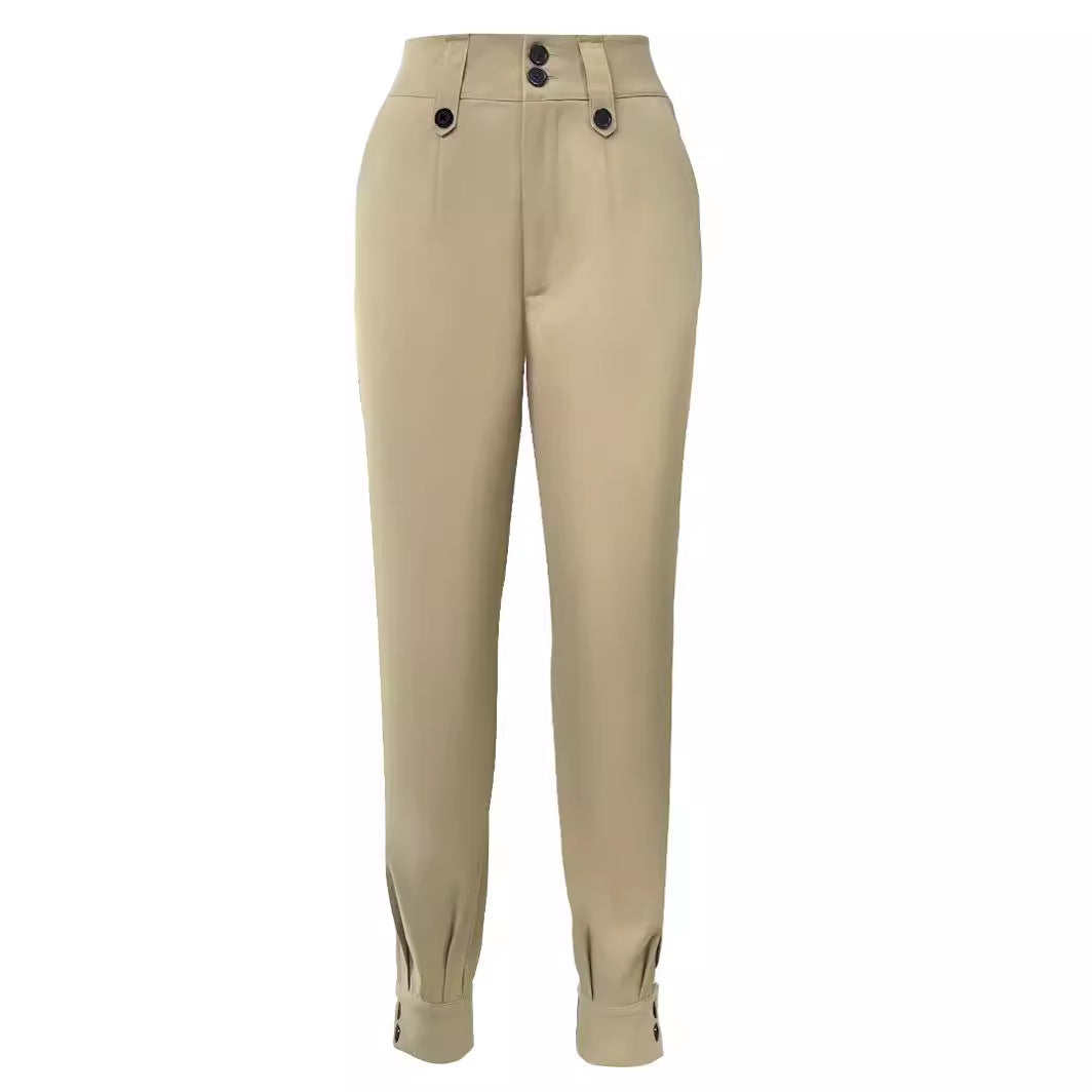 Women's Slim Fit Solid Color Pants