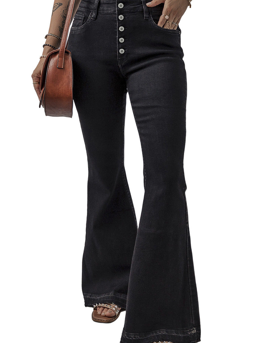 Women's High Waist Button Fly Slim Jeans