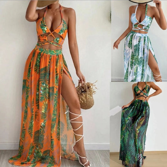 Woman's Printed Three Piece Swimsuit Set